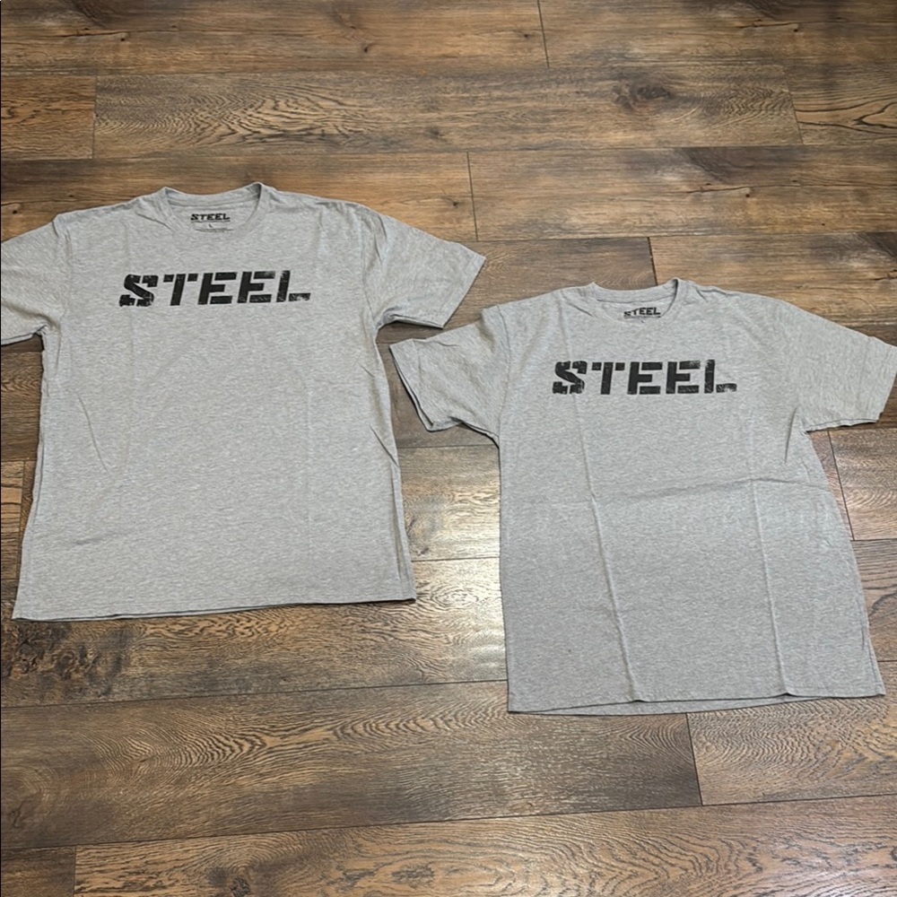 Steel Gray T-Shirts Set “two shirts” both  size large like New